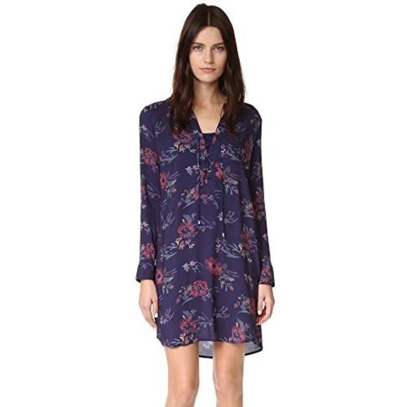 Revolve x Splendid Cindelle Floral Print Lace Up Dress in Academy Navy - Picture 14 of 14